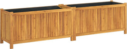 vidaXL - Plantenbak - met - voering - 199x38,5x50 - cm - massief - acaciahout