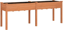 vidaXL - Plantenbak - met - voering - 203x53x76 - cm - massief - vurenhout - bruin