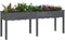 vidaXL - Plantenbak - met - voering - 203x53x76 - cm - massief - vurenhout - grijs