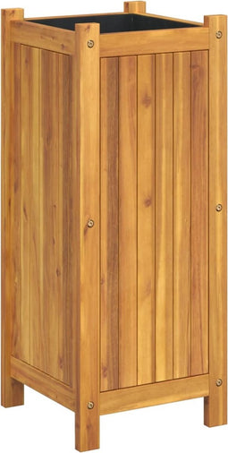 vidaXL - Plantenbak - met - voering - 31x31x75 - cm - massief - acaciahout