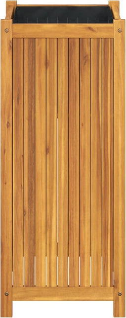 vidaXL - Plantenbak - met - voering - 42x42x100 - cm - massief - acaciahout