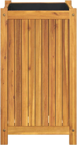 vidaXL - Plantenbak - met - voering - 42x42x75 - cm - massief - acaciahout