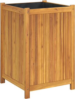 vidaXL - Plantenbak - met - voering - 50x50x75 - cm - massief - acaciahout