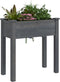 vidaXL - Plantenbak - met - voering - 71x37x76 - cm - massief - vurenhout - grijs