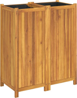 vidaXL - Plantenbak - met - voering - 84x42x100 - cm - massief - acaciahout