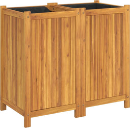 vidaXL - Plantenbak - met - voering - 84x42x75 - cm - massief - acaciahout