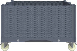 vidaXL - Plantenbak - met - wielen - 100x80x54 - cm - polypropeen - grijs