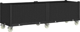 vidaXL - Plantenbak - met - wielen - 160x50x54 - cm - polypropeen - zwart
