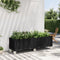 vidaXL - Plantenbak - met - wielen - 160x50x54 - cm - polypropeen - zwart