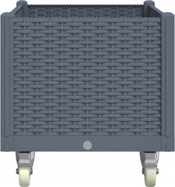 vidaXL - Plantenbak - met - wielen - 80x50x54 - cm - polypropeen - grijs