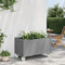 vidaXL - Plantenbak - met - wielen - 80x50x54 - cm - polypropeen - lichtgrijs