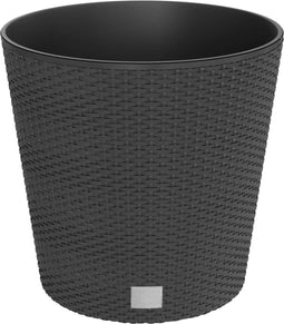 vidaXL - Plantenbak - uitneembare - bak - rattan-look - 35/37,5 - L - PP - antraciet