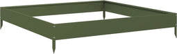 vidaXL - Plantenbak - verhoogd - 100x100x18,5 - cm - staal - olijfgroen