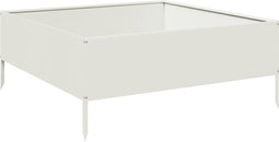vidaXL - Plantenbak - verhoogd - 100x100x25 - cm - staal - wit