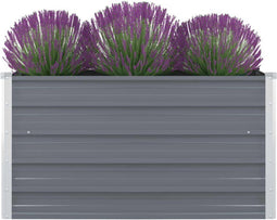 vidaXL - Plantenbak - verhoogd - 100x100x45 - cm - gegalvaniseerd - staal - grijs