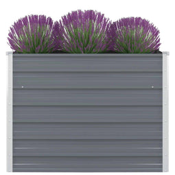 vidaXL - Plantenbak - verhoogd - 100x100x77 - cm - gegalvaniseerd - staal - grijs