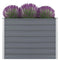 vidaXL - Plantenbak - verhoogd - 100x100x77 - cm - gegalvaniseerd - staal - grijs