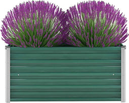 vidaXL - Plantenbak - verhoogd - 100x40x45 - cm - gegalvaniseerd - staal - groen