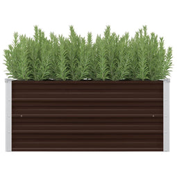 vidaXL - Plantenbak - verhoogd - 100x40x45 - cm - gegalvaniseerd - staal - bruin