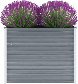 vidaXL - Plantenbak - verhoogd - 100x40x77 - cm - gegalvaniseerd - staal - grijs