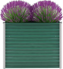 vidaXL - Plantenbak - verhoogd - 100x40x77 - cm - gegalvaniseerd - staal - groen