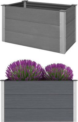 vidaXL - Plantenbak - verhoogd - 100x50x54 - cm - HKC - grijs