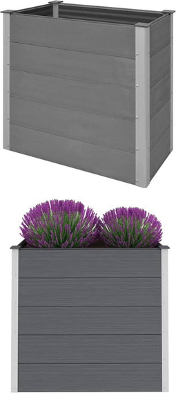 vidaXL - Plantenbak - verhoogd - 100x50x91 - cm - HKC - grijs