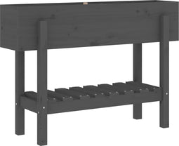 vidaXL - Plantenbak - verhoogd - 101x30x69 - cm - massief - grenenhout - grijs