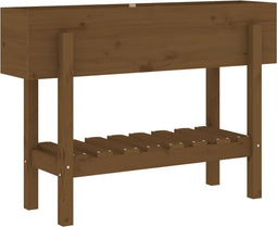 vidaXL - Plantenbak - verhoogd - 101x30x69 - cm - massief - grenenhout - honingbruin