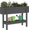 vidaXL - Plantenbak - verhoogd - 101x30x69 - cm - massief - grenenhout - grijs