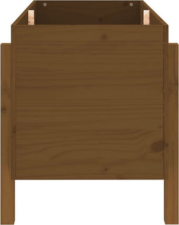 vidaXL - Plantenbak - verhoogd - 101x50x57 - cm - massief - grenenhout - honingbruin