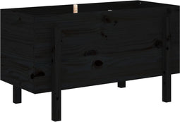 vidaXL - Plantenbak - verhoogd - 101x50x57 - cm - massief - grenenhout - zwart