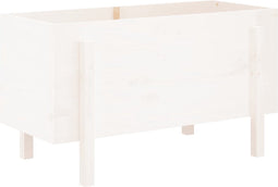 vidaXL - Plantenbak - verhoogd - 101x50x57 - cm - massief - grenenhout - wit
