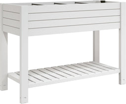 vidaXL - Plantenbak - verhoogd - 110x45x79 - cm - polypropeen - wit