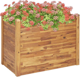 vidaXL - Plantenbak - verhoogd - 110x60x84 - cm - massief - acaciahout