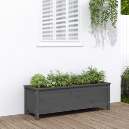 vidaXL - Plantenbak - verhoogd - 119,5x40x39 - cm - massief - grenenhout - grijs