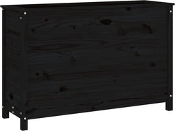 vidaXL - Plantenbak - verhoogd - 119,5x40x78 - cm - massief - grenenhout - zwart