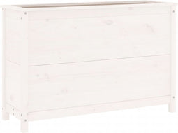 vidaXL - Plantenbak - verhoogd - 119,5x40x78 - cm - massief - grenenhout - wit