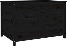 vidaXL - Plantenbak - verhoogd - 119,5x82,5x78 - cm - massief - grenenhout - zwart