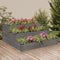 vidaXL - Plantenbak - verhoogd - 120x120x56 - cm - massief - vurenhout - grijs
