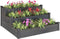 vidaXL - Plantenbak - verhoogd - 120x120x56 - cm - massief - vurenhout - grijs
