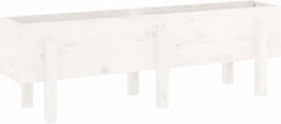 vidaXL - Plantenbak - verhoogd - 121x30x38 - cm - massief - grenenhout - wit