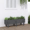 vidaXL - Plantenbak - verhoogd - 121x30x38 - cm - massief - grenenhout - grijs