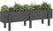 vidaXL - Plantenbak - verhoogd - 121x30x38 - cm - massief - grenenhout - grijs