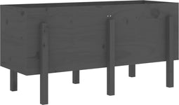 vidaXL - Plantenbak - verhoogd - 121x50x57 - cm - massief - grenenhout - grijs