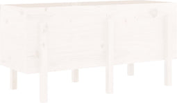 vidaXL - Plantenbak - verhoogd - 121x50x57 - cm - massief - grenenhout - wit