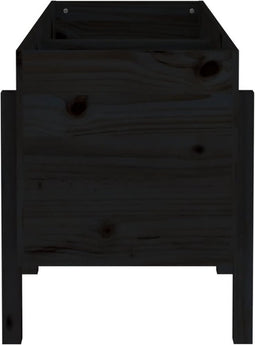 vidaXL - Plantenbak - verhoogd - 121x50x57 - cm - massief - grenenhout - zwart
