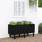 vidaXL - Plantenbak - verhoogd - 121x50x57 - cm - massief - grenenhout - zwart