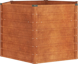 vidaXL - Plantenbak - verhoogd - 129x129x77 - cm - cortenstaal - roestig