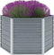 vidaXL - Plantenbak - verhoogd - 129x129x77 - cm - gegalvaniseerd - staal - grijs